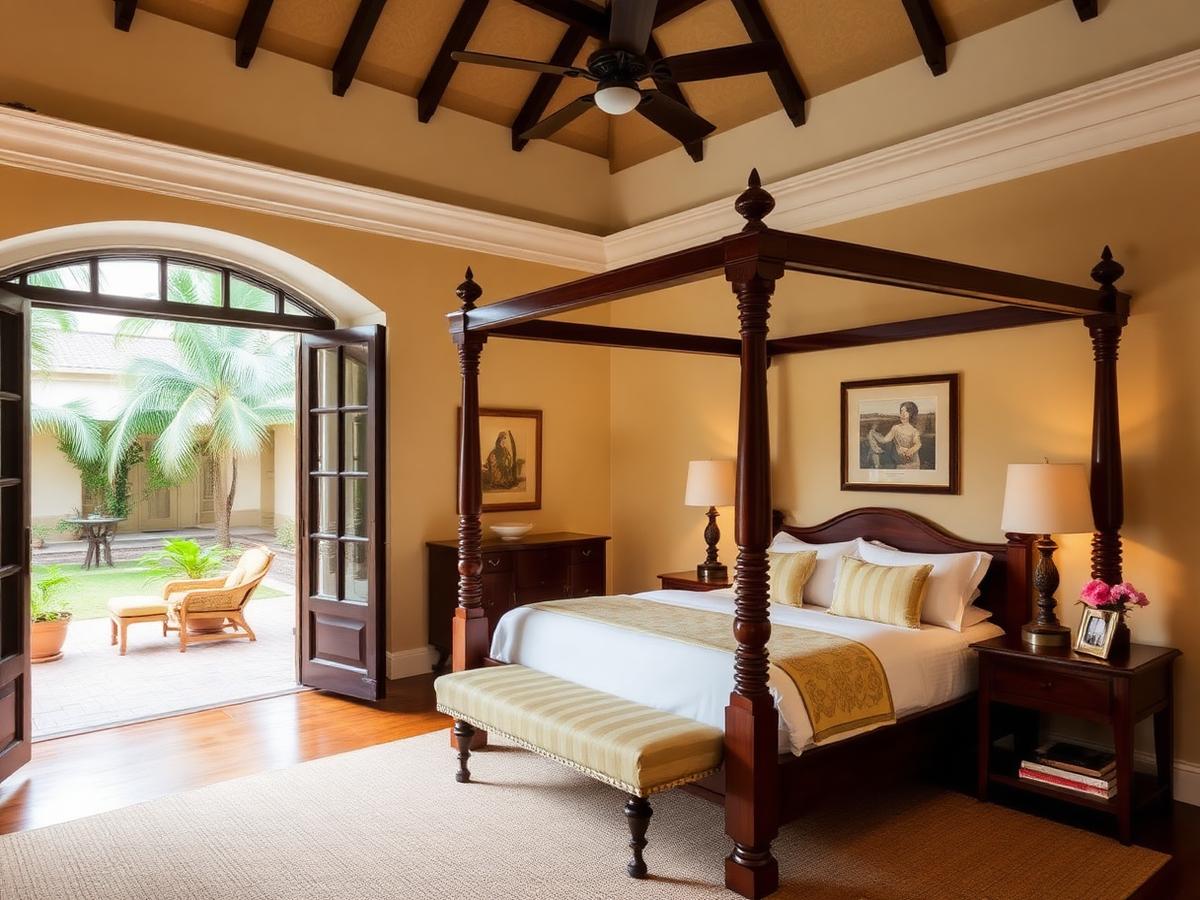 Heritage suite interior with four-poster bed